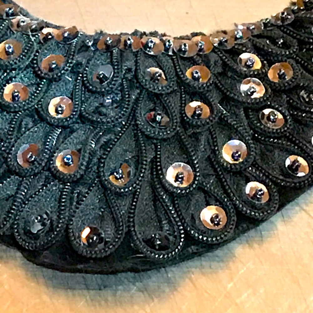 Sequined bib necklace